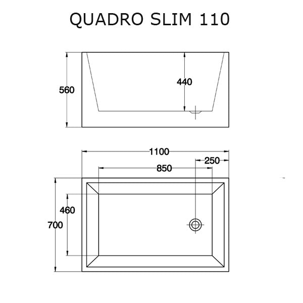 Badekar - Quadro Slim 110 Blank