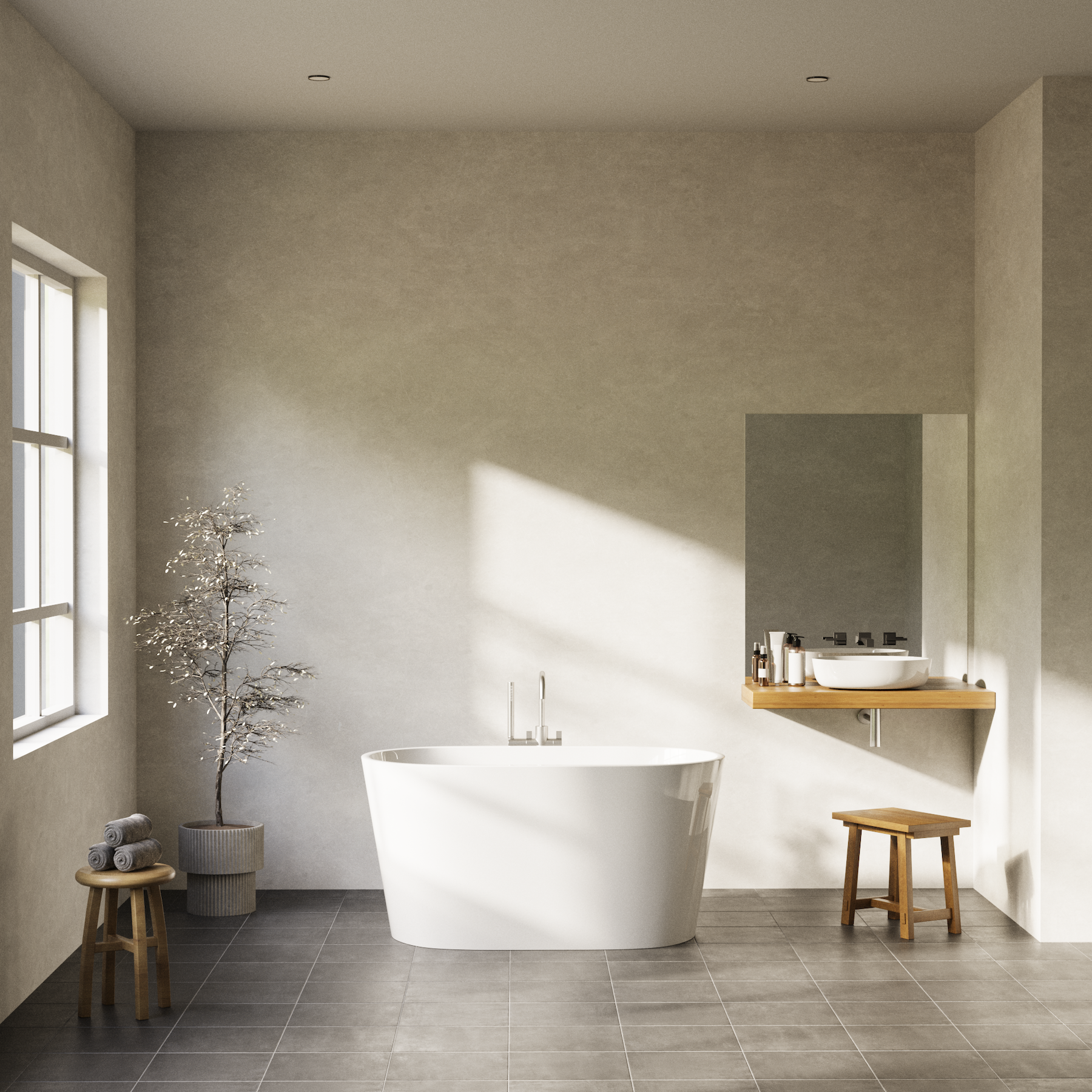 Badekar - Oval Ultraslim 120 - fritstående badekar