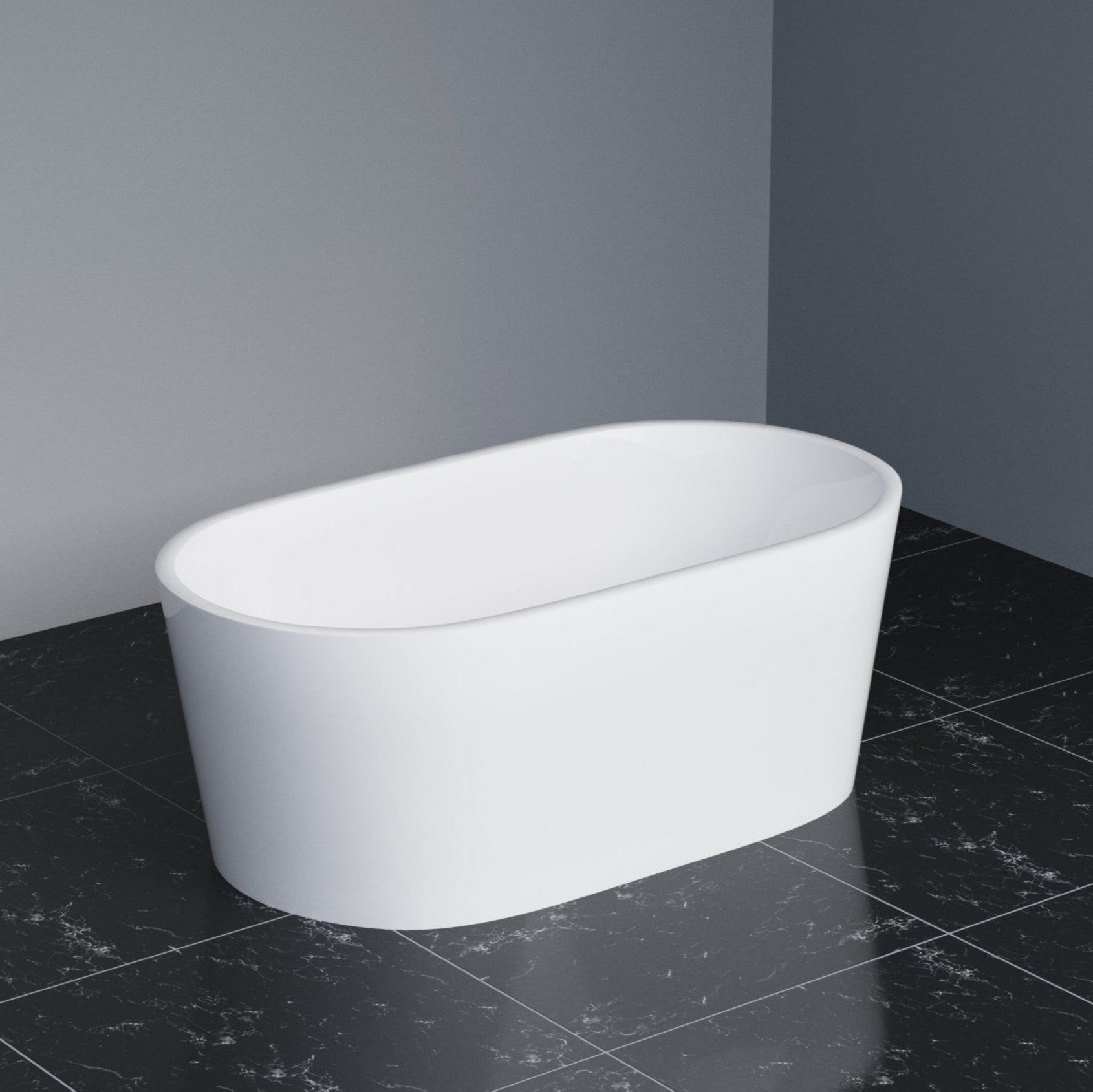 Badekar - Oval Ultraslim 120 - fritstående badekar