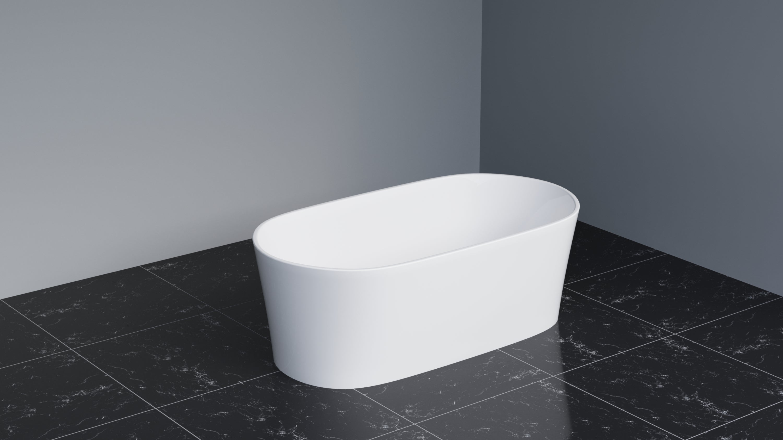 Badekar - Oval Ultraslim 130 - fritstående badekar