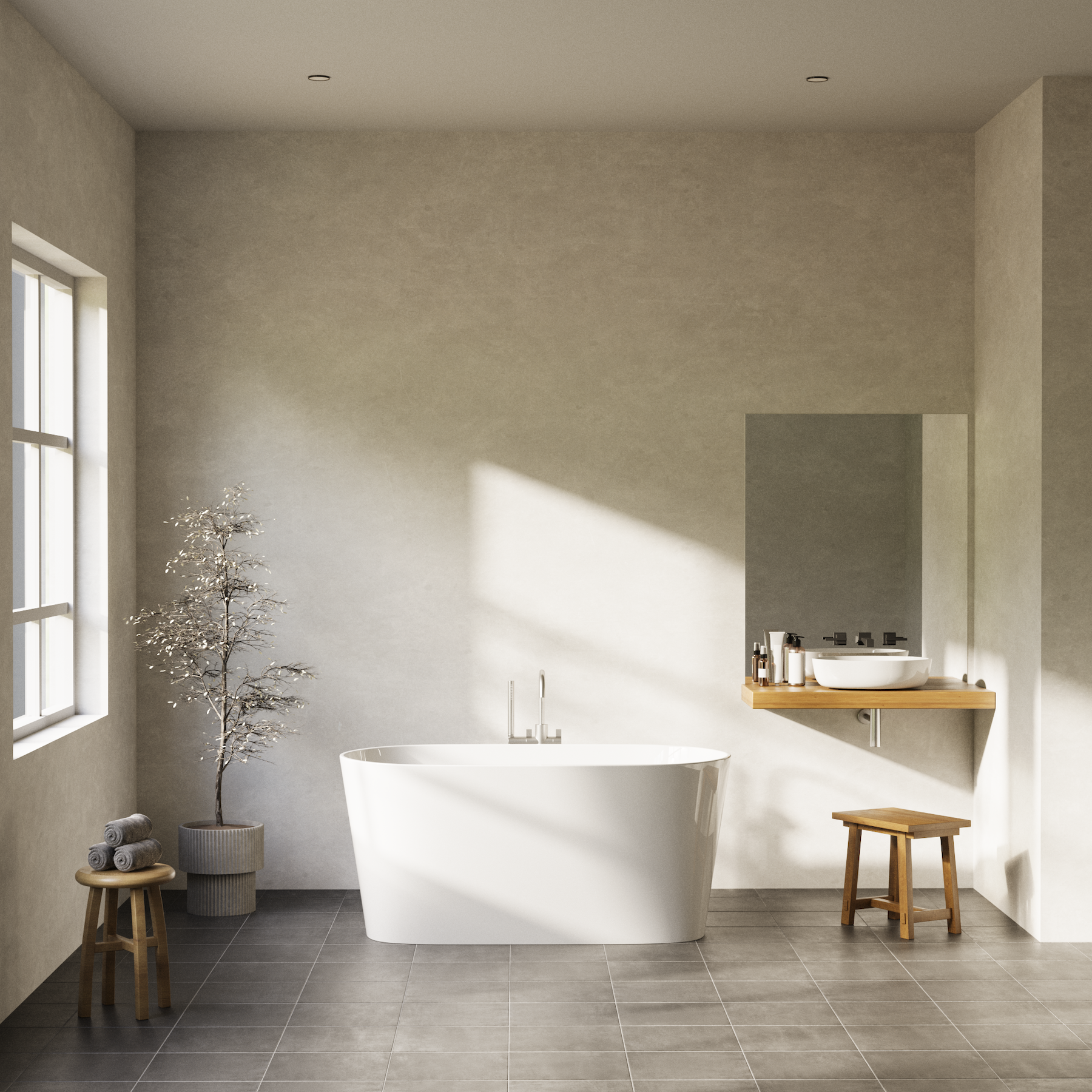 Badekar - Oval Ultraslim 130 - fritstående badekar