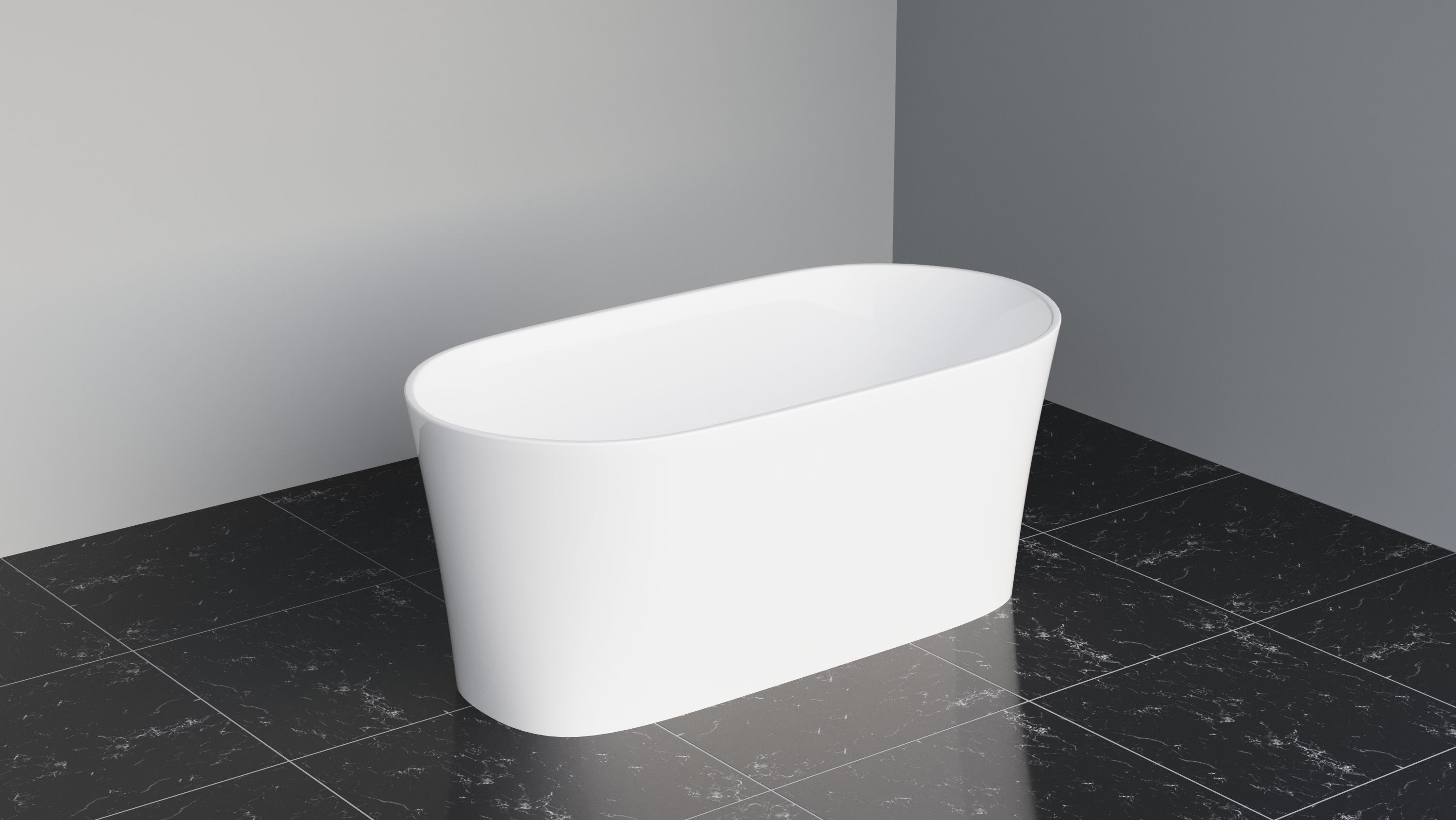 Badekar - Oval Ultraslim 140 - fritstående badekar
