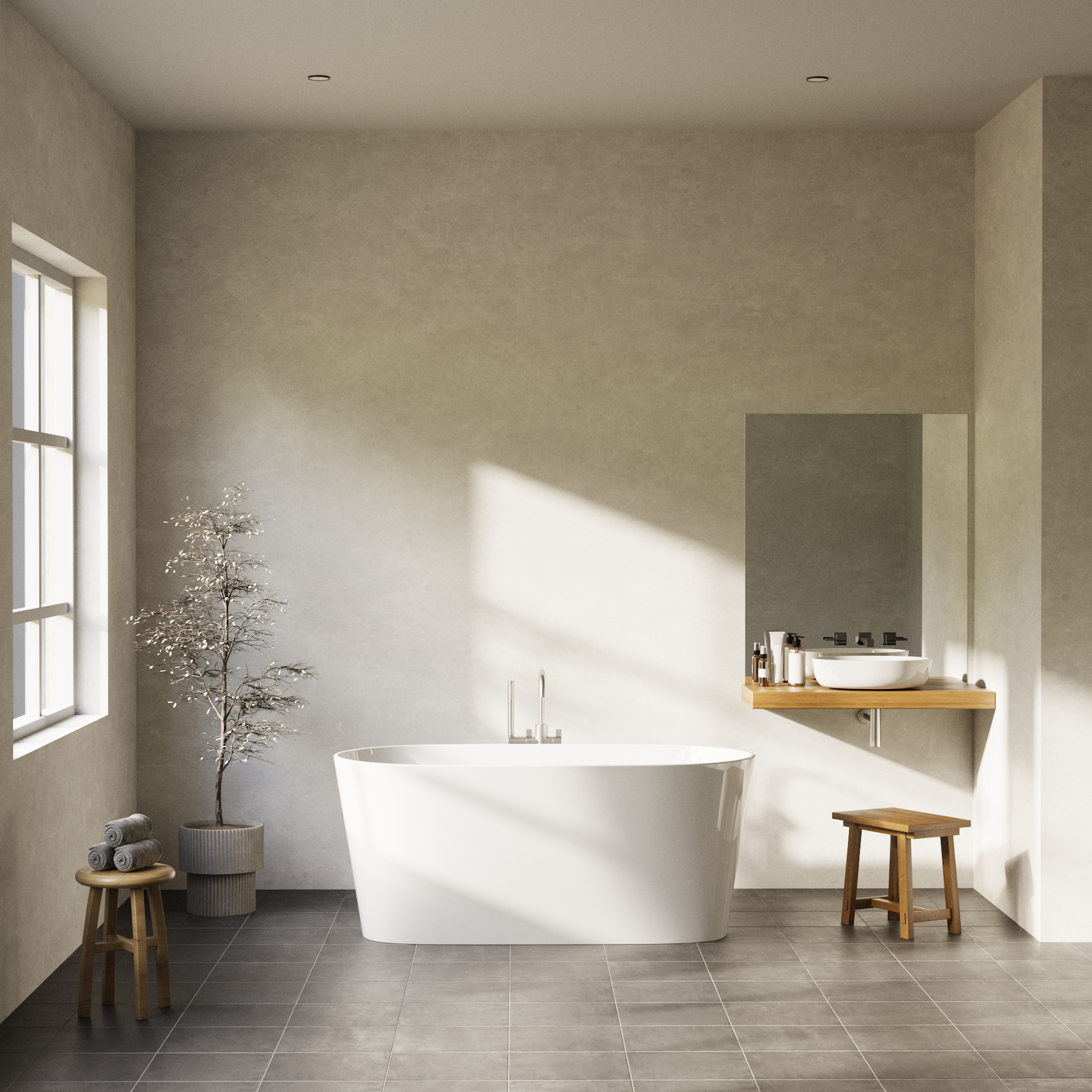 Badekar - Oval Ultraslim 140 - fritstående badekar