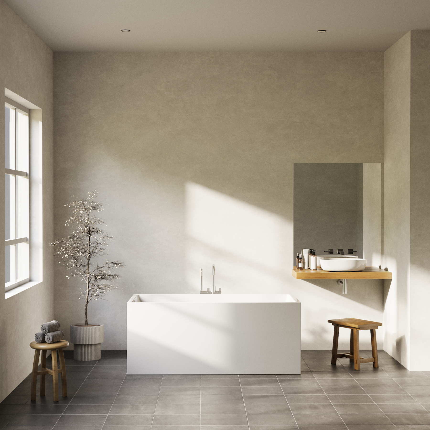 Badekar - Quadro Slim 140 Blank