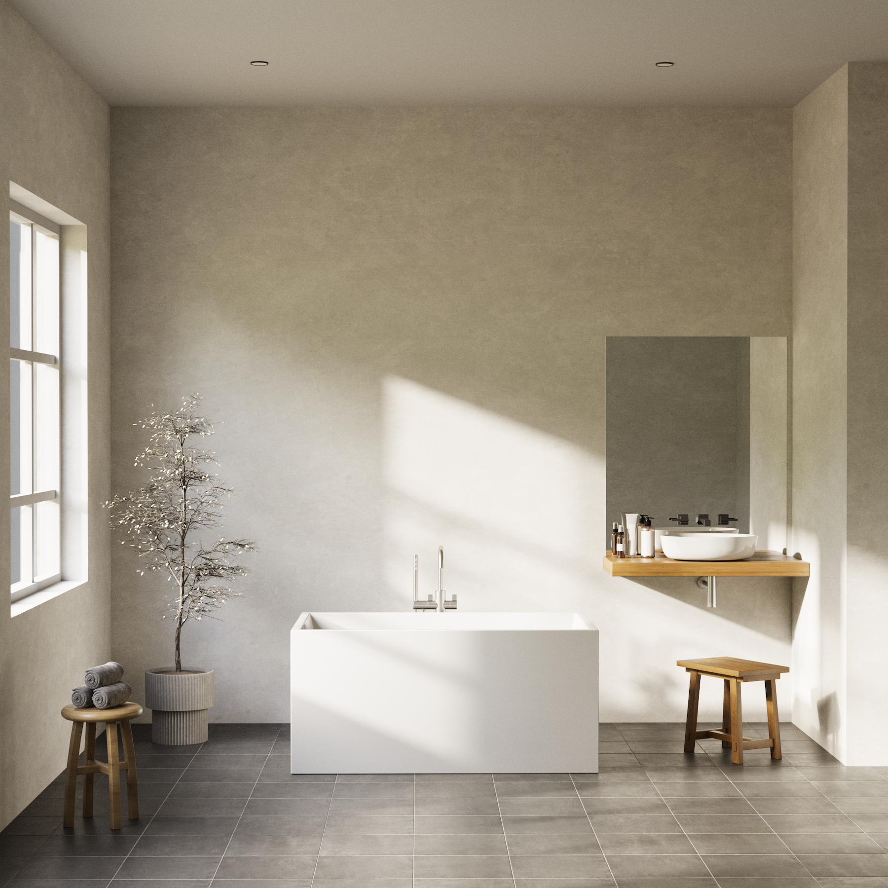 Badekar - Quadro Slim 120 Blank