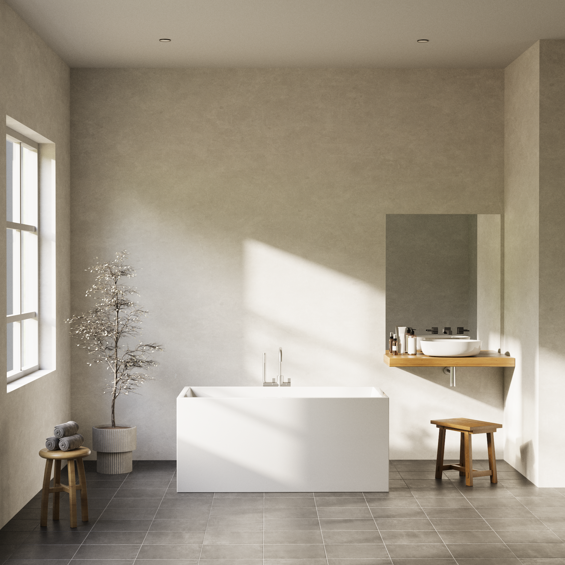 Badekar - Quadro Slim 130 Blank