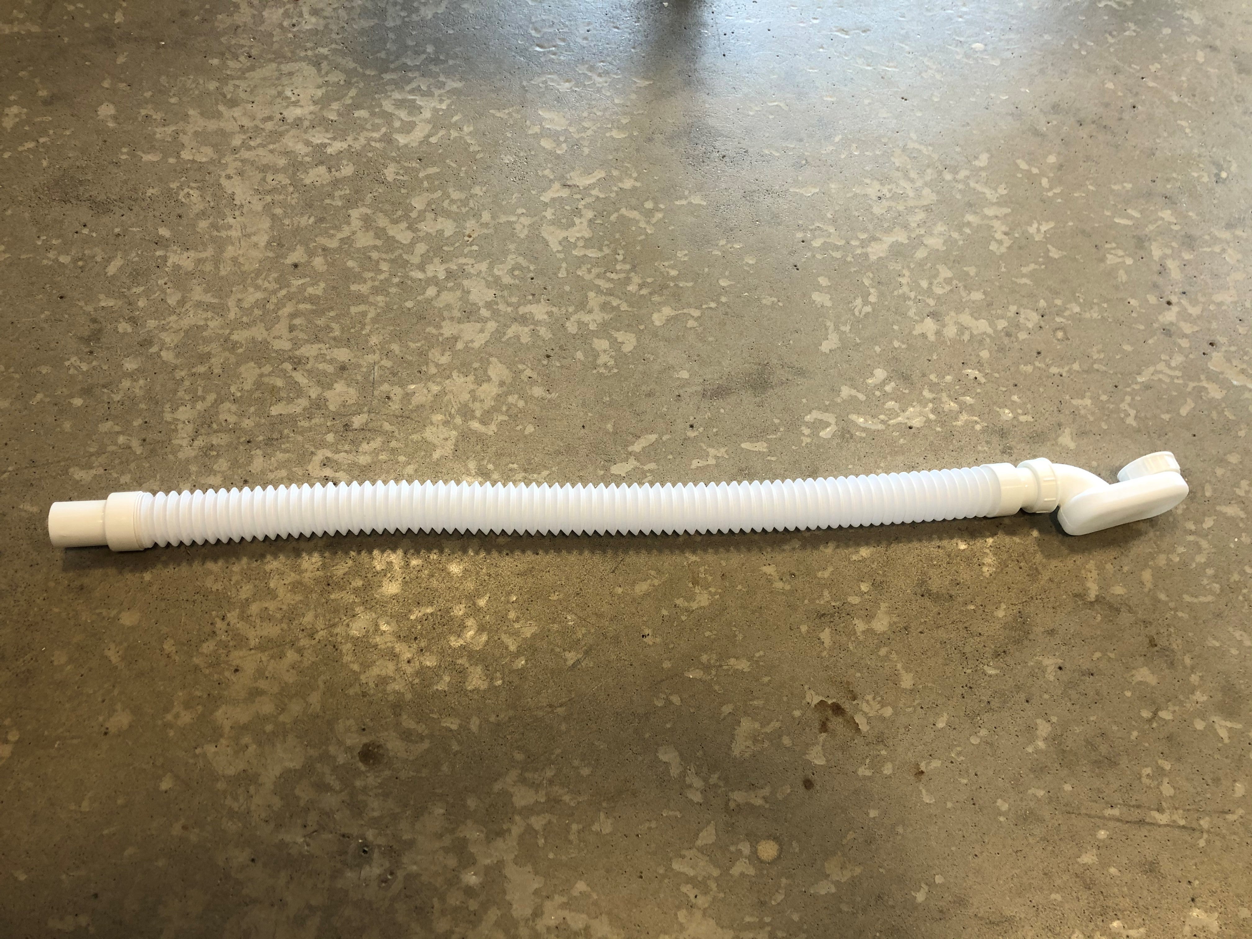 Afløbsslange med vandlås - hvid.