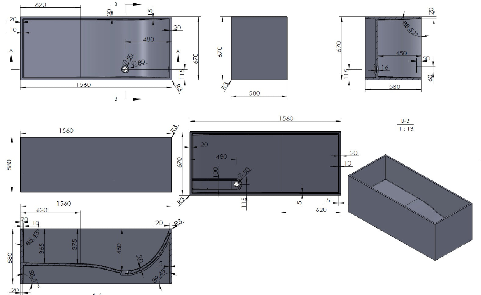 Venedig 156 - Italiensk stenbadekar