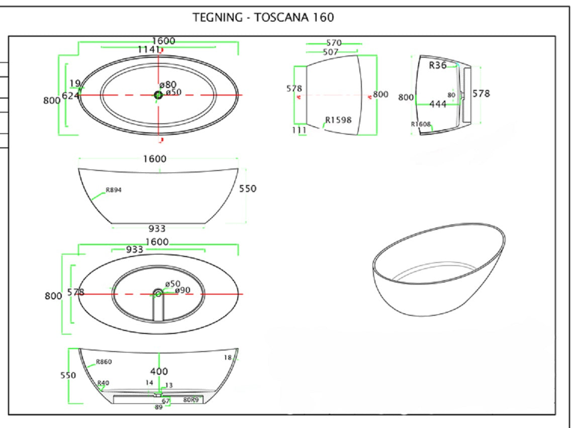 Toscana 160 - Italiensk stenbadekar.